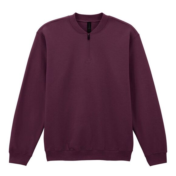 Gildan Unisex Adult Softstyle Midweight Quarter Zip Sweatshirt / Maroon